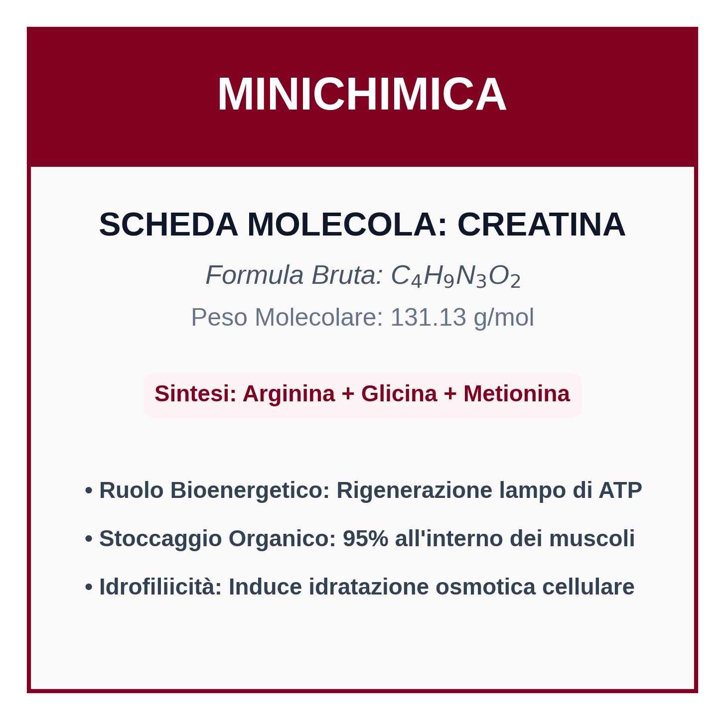 Scheda Tecnica Creatina